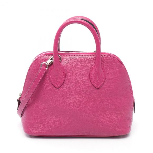 Hermes Hermès Bolide 1923 Mini Handbag, Leather Chevre, Women's, Pink - Picture 1 of 8